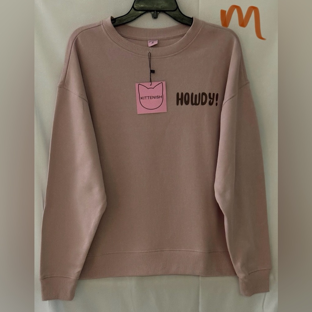 Kittenish Women's Pink 'Howdy!' Sweater